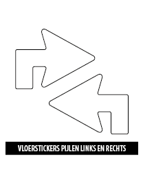 vloerstickers hoek pijlen wit