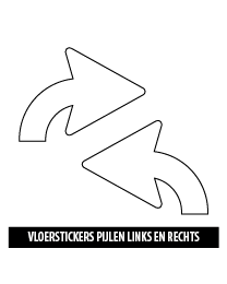 vloersticker pijlen gebogen wit