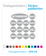 stickerpakket etalagestickers