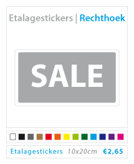 Rechthoekige etalagestickers